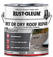 RUST-OLEUM 301899 Cement Roof Repair, Black, Liquid, 1 gal