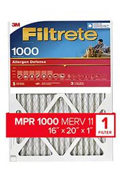 Filtrete 9800-4 Air Filter, 16 in L, 20 in W, 11 MERV, 1000 MPR  4 Pack