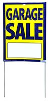 HY-KO 24250 Street Sign, GARAGE SALE, Blue Legend, Yellow Background, Plastic, 13 in H x 29 in W Dimensions  5 Pack
