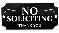 HY-KO PLQ-001 Plaque, NO SOLICITING, Black/White Legend, Polystyrene, 8.25 H x 3.875 in W x 0.07 in D Dimensions  3 Pack