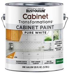 Transformations 359025 Cabinet/Door and Trim Paint, Semi-Gloss Sheen, Pure White, 1 gal, 190 to 240 sq-ft Coverage Area