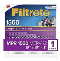 Filtrete 2016DC-4 Allergen, Bacteria & Virus Air Filter, 1500 MPR, 2016DC-4, 16 in x 16 in x 1 in, Pleated, MERV 12  4 Pack