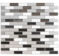 Smart Tiles Mosaik Series SM1030-4 Wall Tile, 9.1 in L Tile, 10.2 in W Tile, Straight Edge, Murano Metallik Pattern  6 Pack