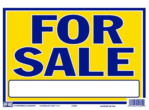 HY-KO 22405 Neon Sign, FOR SALE, Blue Legend, Yellow Background, Plastic, 9 in H x 13 in W Dimensions  10 Pack