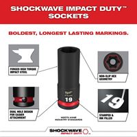 Milwaukee SHOCKWAVE Impact Duty Series 49-66-6801 Socket Set, Chrome Molybdenum Steel, Specifications: 3/8 in Drive