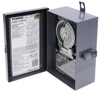 TORK 1109A Series 1109A-O Lighting Timer, 40 A, 120/208/277 VAC, 3 W, 20 to 75 min Time Setting, 24 hr Cycle, Gray