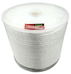 BARON 54012 Rope, 5/16 in Dia, 600 ft L, 192 lb Working Load, Nylon/Poly, White