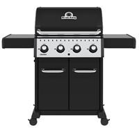 Broil King Crown 420 Series 865254 Gas Grill, 40,000 Btu, Propane, 4-Burner, 460 sq-in Primary Cooking Surface