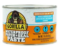 Gorilla 109406 Patch and Seal Rubberized Sealant, Paste, White, 1 lb