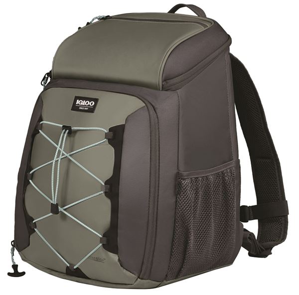 IGLOO MaxCold Voyager Series 66320 Backpack Cooler, 12 in L, 10.6 in W, 12 oz Capacity, HDPE Foam/TPU