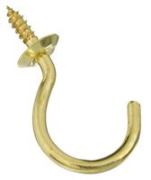 National Hardware N119-719 Cup Hook, 0.64 in Opening, 2.07 in L, Solid Brass, Solid Brass  100 Pack