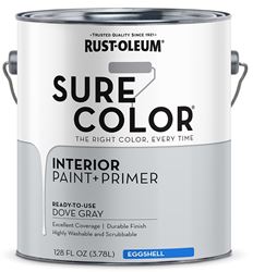 RUST-OLEUM Sure Color 380223 Interior Wall Paint, Eggshell Sheen, Dove Gray, 1 gal, Can, 400 sq-ft Coverage Area  2 Pack
