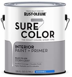 RUST-OLEUM Sure Color 380224 Interior Wall Paint, Eggshell Sheen, Stone Gray, 1 gal, Can, 400 sq-ft Coverage Area  2 Pack