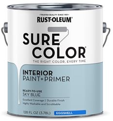 RUST-OLEUM Sure Color 380225 Interior Wall Paint, Eggshell Sheen, Sky Blue, 1 gal, Can, 400 sq-ft Coverage Area  2 Pack