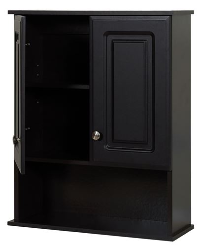 Zenna Home R2328CHA Bath Cabinet, 23 in OAW, 8-1/4 in OAD, 28 in OAH, Wood, Espresso, 1-Shelf