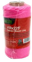 BARON 50815 Seine Twine, #18 Dia, 225 ft L, 13 lb Working Load, Polypropylene, Neon Pink
