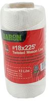 BARON 50817 Twisted Seine Twine, 1/8 in Dia, 225 ft L, 13 lb Working Load, Nylon, White