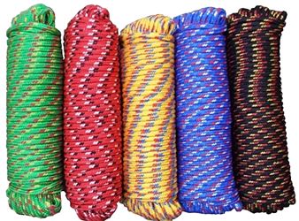 BARON 52807 Rope, 1/4 in Dia, 100 ft L, 50 lb Working Load, Polypropylene, Assorted