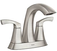Moen Lindor Series 84506SRN Centerset Bathroom Faucet, 1.2 gpm, 2-Faucet Handle, 3-Faucet Hole, Metal, Brushed Nickel