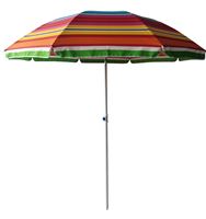 Seasonal Trends JL-004 Beach Umbrella, 82.67 in H, 6.5 ft L Canopy, Round Canopy, Steel Frame, Polyester Fabric  10 Pack