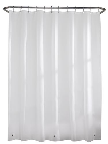 Zenna Home LPRMWWL Shower Curtain Liner, 72 in L, 70 in W, PEVA, White