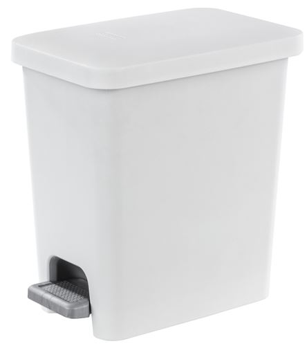 Sterilite 10618002 Rectangular Step-on Wastebasket, 2.7 gal Capacity, Plastic, White