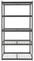 ProSource Boltless Shelving Unit with Wire Decking, 5 Levels, 36 in W x 18 in D x 72 in H