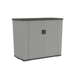 Suncast Backyard Oasis BMEO1000 Deck Box, 49-3/4 in W, 23-1/2 in D, 38 in H, Resin, Dove Gray