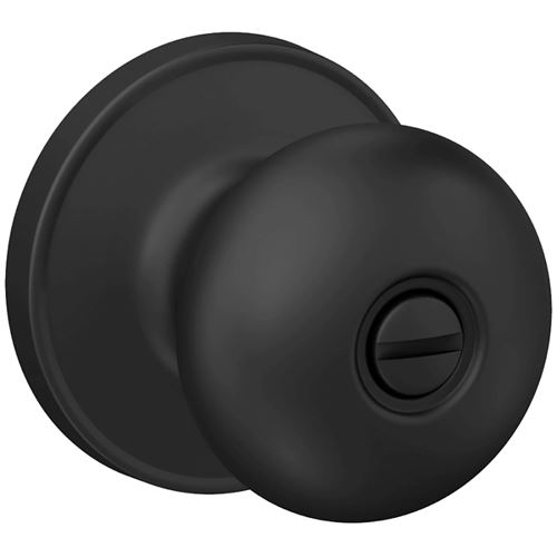 Schlage J Series J40 STR 622 Privacy Door Lockset, Stratus Design, Knob Handle, Matte Black, Metal/Zinc, Turnbutton