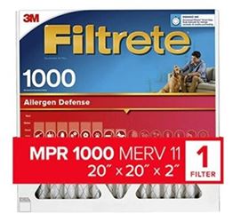 Filtrete Allergen Defense Series NADP02-2IN-4 Air Filter, 20 in L, 20 in W, 11 MERV, 1000 MPR, Polypropylene Frame  4 Pack