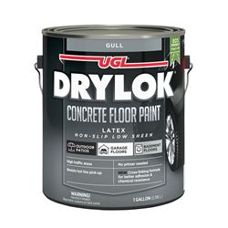 DRYLOK 43213 Concrete Floor Paint, Latex Base, Flat Sheen, Gull, 1 gal, 300 to 400 sq-ft/gal Coverage Area  2 Pack