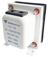 Goldsource TC-TYPE Step Up and Step Down Transformer, 3-5/8 in L x 2-3/4 in W x 3-1/4 in H, 100 W  8 Pack