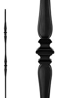 Nuvo Iron SQI2CS Double Collar and Spoon Stair Baluster, 44 in H, 1/2 in W, Square, Steel, Black