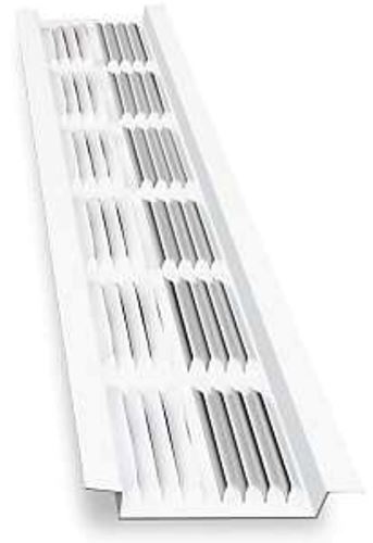 Amerimax VENT8WH-U Soffit Vent, 8 ft L, 8 in W, 61 sq-in Net Free Ventilating Area, Aluminum, White  50 Pack