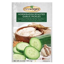 Mrs. Wages Quick Process W667-J7425 Pickle Mix, Horseradish Roasted Garlic Flavor, 6.5 oz  12 Pack