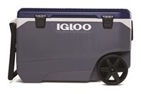 IGLOO 34818 Maxcold Latitude Rolling Cooler, 90 qt Cooler, Plastic, Blue/Gray, 5 days Ice Retention