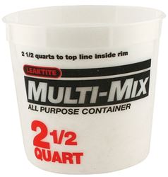 Leaktite #5M3 Multi-Mix Container, 2-1/2 qt, HDPE, Clear 