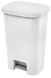 Sterilite COLORmaxx 10698004 Trash Can with Lid, 11.9 gal Capacity, Plastic, White, Textured, Step-On Lid Closure, Pack of 4 