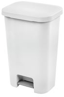Sterilite COLORmaxx 10698004 Trash Can with Lid, 11.9 gal Capacity, Plastic, White, Textured, Step-On Lid Closure 4 Pack 
