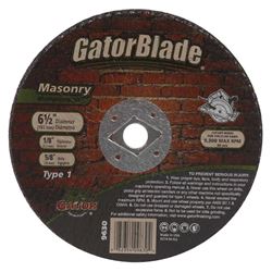 Gator 9630 Cut-Off Wheel, 6-1/2 in Dia, 1/8 in Thick, 5/8 in Arbor 