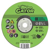 Gator 9630 Cut-Off Wheel, 6-1/2 in Dia, 1/8 in Thick, 5/8 in Arbor