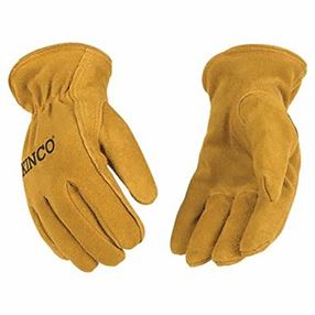 Kinco 50-KM Gloves, Kids M, Keystone Thumb, Easy-On Cuff, Suede Cowhide Leather, Gold
