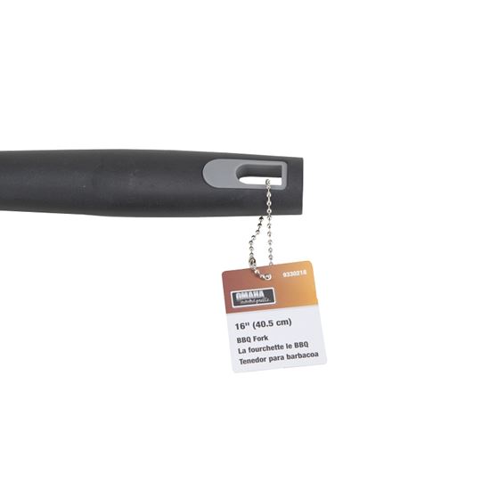 Omaha BBQ Fork, 1.5 mm Gauge, Stainless Steel Blade, Stainless Steel, Plastic Handle, Straight Handle - VORG9330218