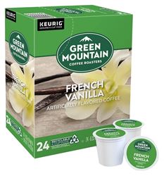 KEURIG GREEN MOUNTAIN COFFEE ROASTERS 5000330112 K-Cup Pod, French Vanilla Flavor, Yes Caffeine, Light Roast Box 4 Pack 