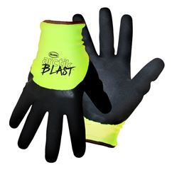 Boss ARCTIK BLAST 7845X Gloves, Mens, XL, Knit Wrist Cuff, Latex Coating, Nylon Glove, Black/Green 