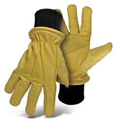 Boss 4190-XL Gloves, XL, Keystone Thumb, Knit Wrist Cuff, Cow Leather 