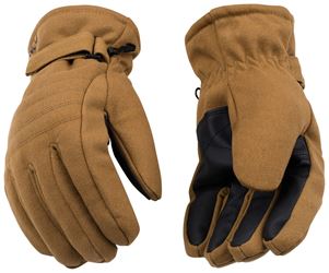 Kinco 1170-M Ski Gloves, M, Wing Thumb, Hook-and-Loop Cuff, Canvas, Brown 