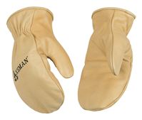 AXEMAN 1930-L Mitt Shell Safety Gloves, Mens, L, Wing Thumb, Easy-On Cuff, Cowhide Leather, Tan 