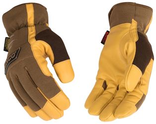 KincoPro 2014HK-L Driver Gloves, Mens, L, Easy-On, Shirred Elastic Wrist Cuff, TPR Back, Brown 