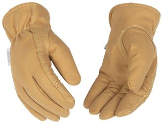 Kinco 254HKW-M Driver Gloves, Womens, M, Keystone Thumb, Easy-On Cuff, Synthetic Leather, Tan 